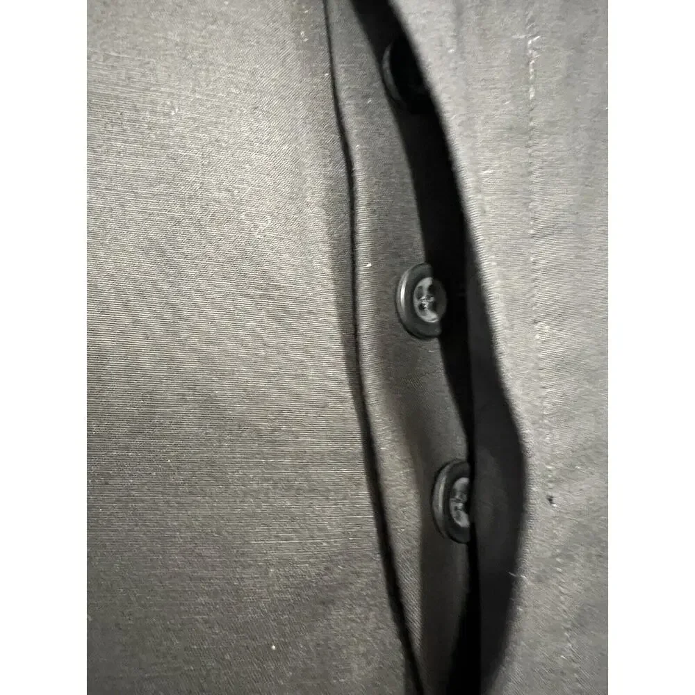 CH. Chapter 2139 3207 Size 28 Wide Leg Button Fly Raw Hem Black Pants V-Vent Leg